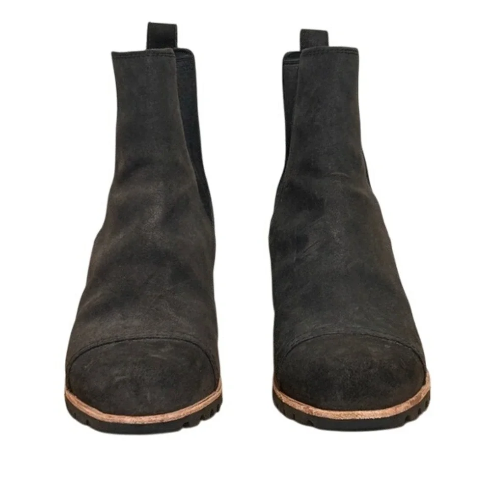 UGG Hidden Wedge Womens 7‎ Ankle Boots Black Suede Slip On